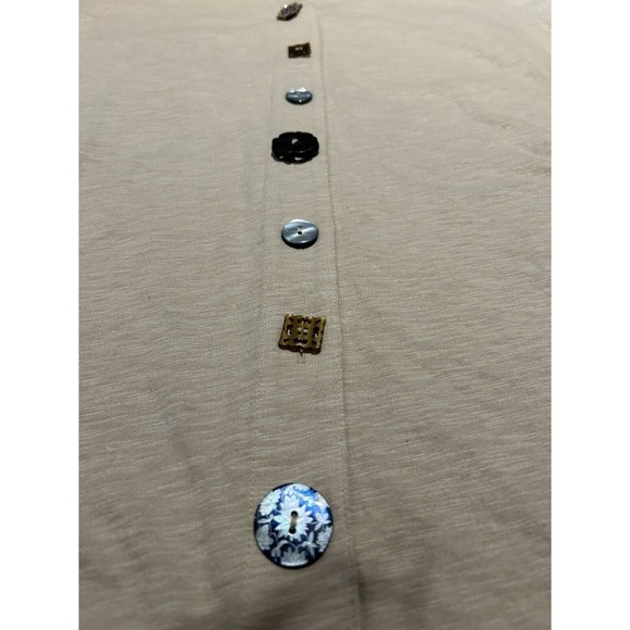 Soft Surroundings Womens‎ Top Cardigan 1X Tan Tunic V Neck Danielle Button - Picture 3 of 10